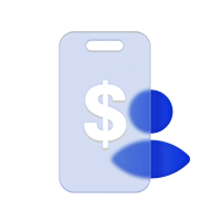 icon representing a cell phone and payment
